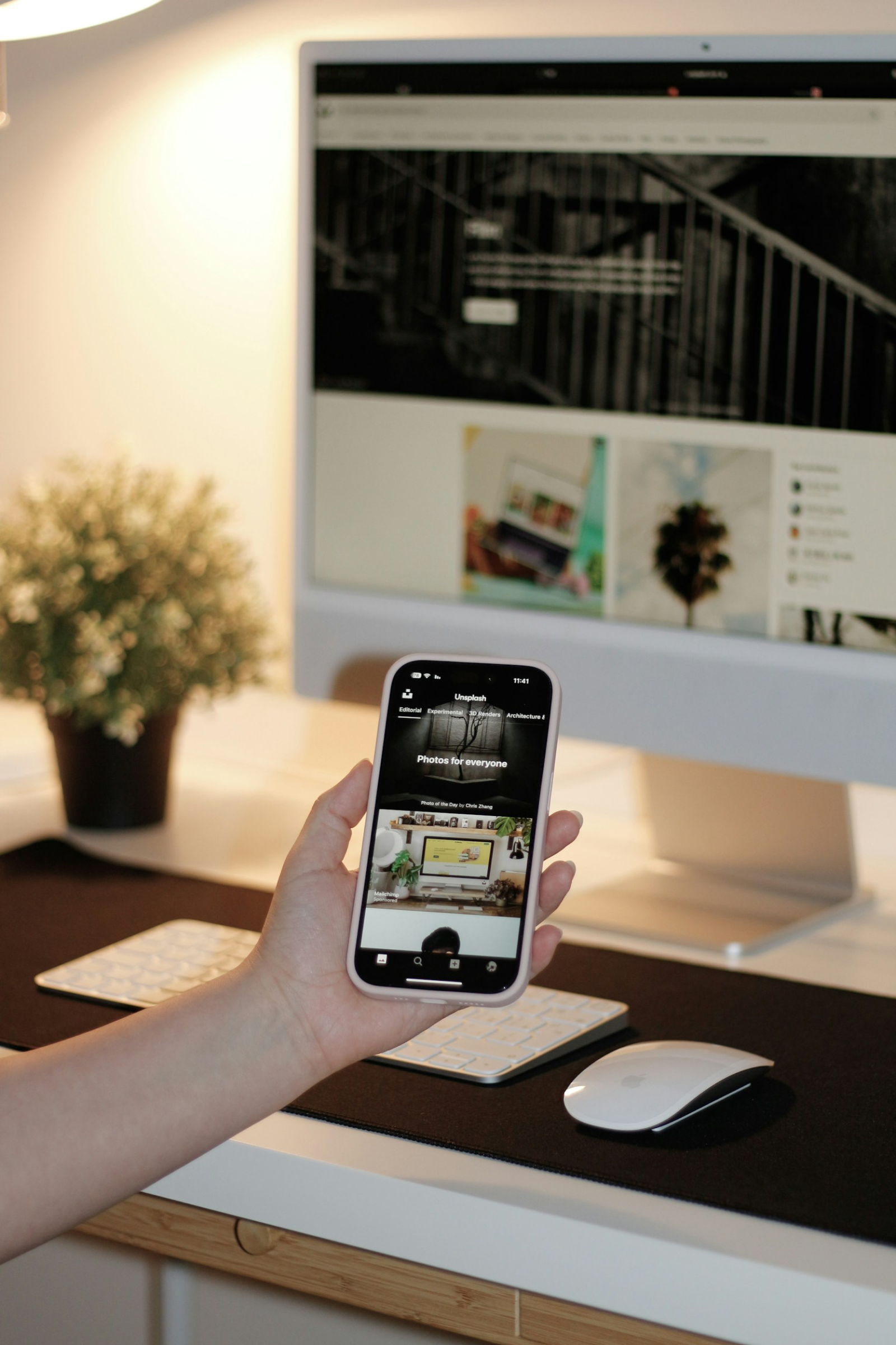 Mobile and desktop interface design preview.